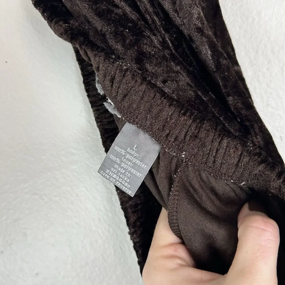 Chocolate Brown Maxi Skirt Size L Flare Velvet Y2K Fairy Cottagecore Grunge Prep
